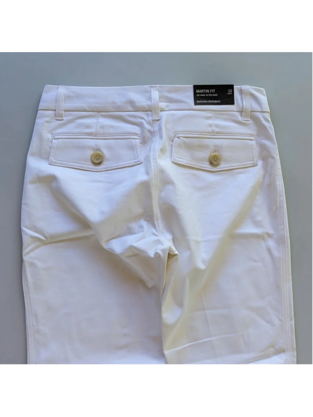 Banana Republic Martin Fit White Side Slit Pants Sz 10 Short NWT